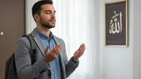 Berdoa sebelum bekerja (created by AI)
