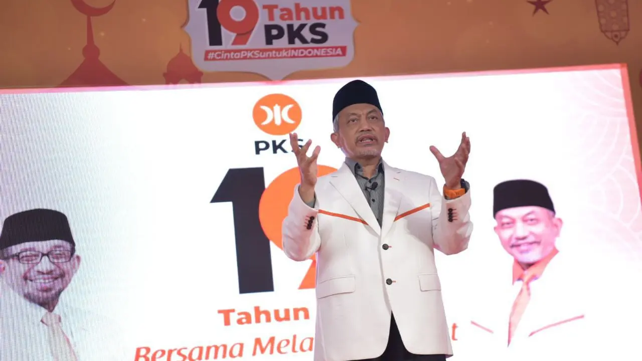 Partai Keadilan Sejahtera (PKS) menggelar tasyakuran ulang tahun ke-19 secara luring dan daring, Selasa (20/4/2021).