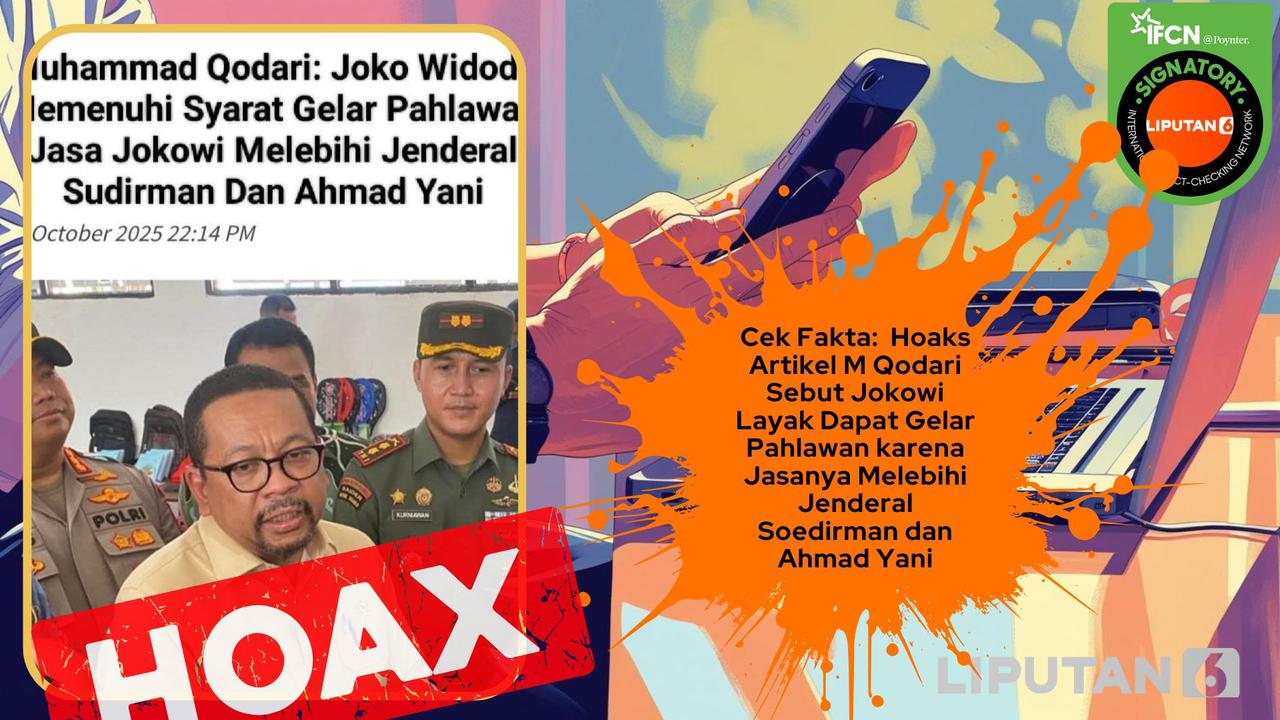 Cek fakta artikel M Qodari sebut Jokowi layak dapat gelar pahlawan