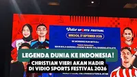 Legenda sepak bola dunia, Christian Vieri, akan hadir di Indonesia dalam gelaran Vidio Sports Festival 2026. Kehadiran mantan bintang Timnas Italia itu menjadi salah satu kejutan spesial yang dinantikan para pecinta olahraga.