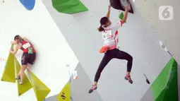 Lintang merupakan satu-satunya atlet putri Indonesia yang lolos babak final kualifikasi Boulder dan Lead Asian Qualifier Jakarta 2023 yang merupakan ajang kualifikasi untuk bisa mengikuti Olimpiade Paris 2024. (merdeka.com/Arie Basuki)