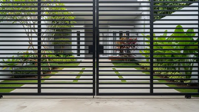 Model Pagar Rumah Kecil Warna Netral Biar Terlihat Lega Desain Besi Hollow Horizontal