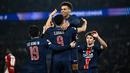 Desire Doue kian mempertebal gol kemenangan PSG atas Brest di menit ke-64. (JULIEN DE ROSA/AFP)