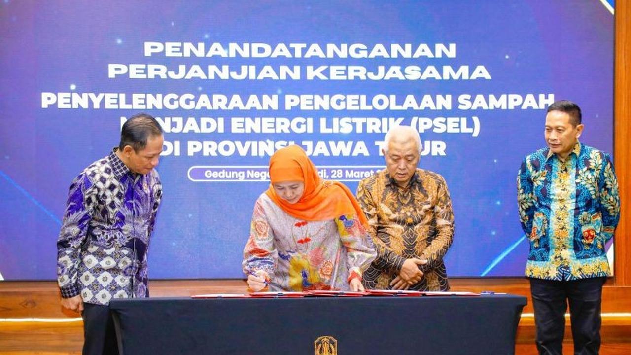 Gubernur Jatim Teken PKS PSEL Jawa Timur, Ubah Sampah Jadi Energi Bersih