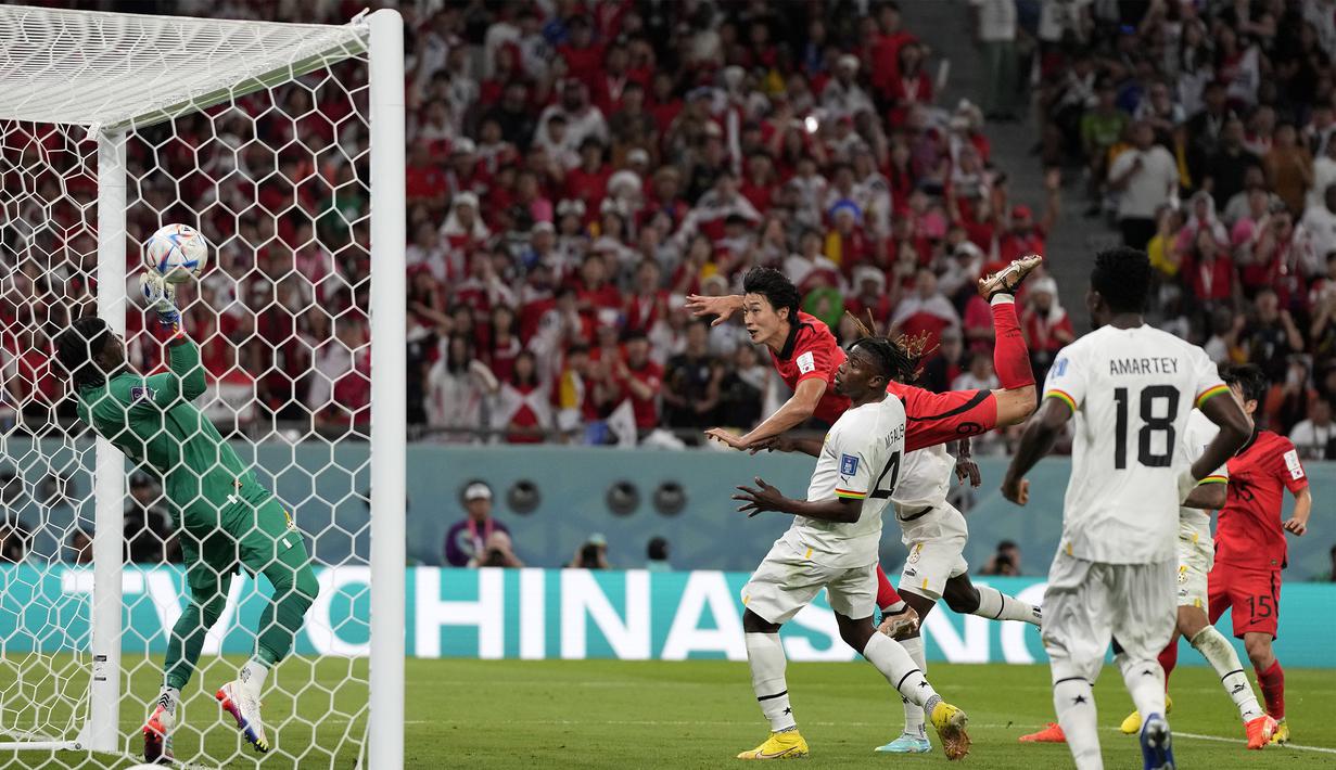 Korea Selatan sedianya bisa membuat imbang permainan Ghana dibabak kedua lewat dua sundulan Cho Gue-sung. (AP Photo/Lee Jin-man)