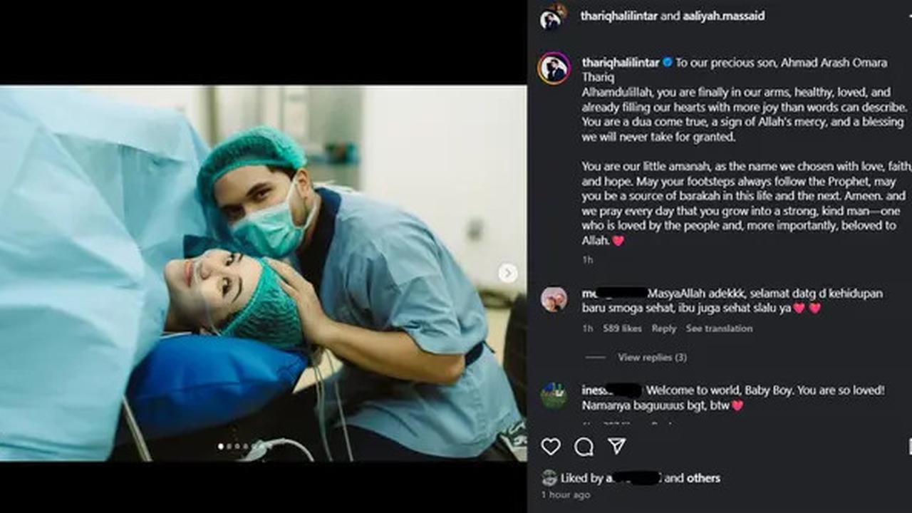 Indahnya Makna di Balik Nama Anak Aaliyah Massaid - Thariq Halilintar, Penuh Doa Menggugah