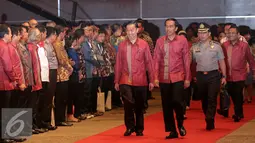 Presiden Joko Widodo didampingi Menteri Perdagangan Thomas Lembong menghadiri skala internasional, Trade Expo Indonesia (TEI) ke-30 Tahun 2015 di Jakarta, Rabu (21/10/2015). (Liputan6.com/Faizal Fanani)