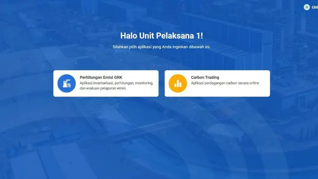Tampilan platform PLN Climate Click sebagai instrumen pendukung perdagangan karbon antar pembangkit listrik di Indonesia.