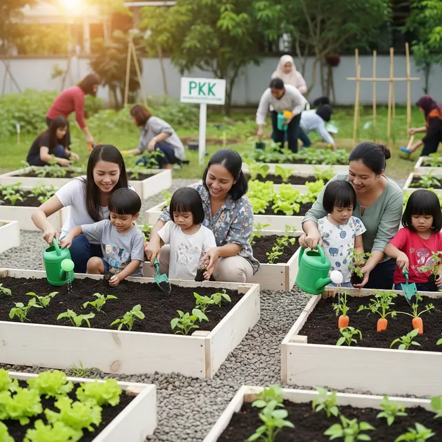 Ide Kebun Sayur Bedengan Sederhana untuk Ibu PKK