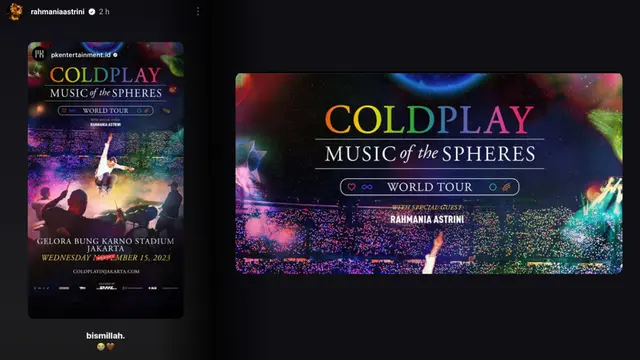 Reaksi Rahmani Astrini terhadap kabar dirinya terpilih jadi Special Guest Konser Coldplay.
