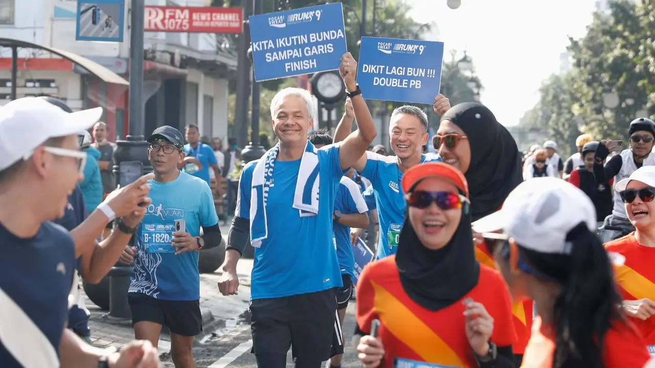 Ganjar Pranowo ambil bagian dalam lomba lari Pocari Sweat Run Indonesia2022 di Kota Bandung. (Istimewa)