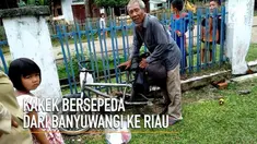 Kakek Raswijan rela mengayuh sepeda dari Banyuwangi menuju Riau demi mencari anaknya yang bernama Sunarimah Sumiati Siti Munawarah.