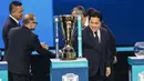 Ketua PSSI, Erick Thohir, hadir dalam acara drawing Piala AFF 2026 di Studio RCTI+ Kebun Jeruk, Jakarta, Kamis (15/1/2025). (Bola.com/Nur Iman Ali)
