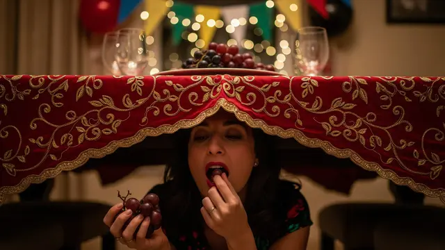 Ilustrasi Tradisi Makan Anggur saat Tahun Baru