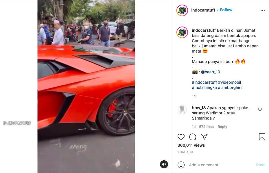 Ke Masjid pakai Lamborghini (Instagram/indocarstuff)