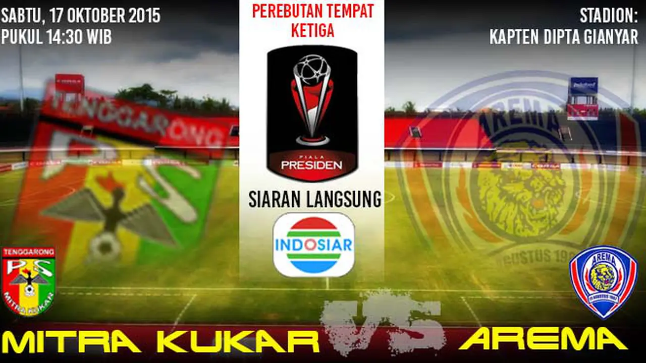 jadwal pertandingan Mitra Kukar vs Arema