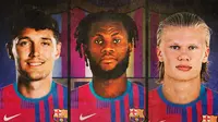 Barcelona - Andreas Christensen, Franck Kessie, Erling Haaland (Bola.com/Lamya Dinata/Adreanus Titus)