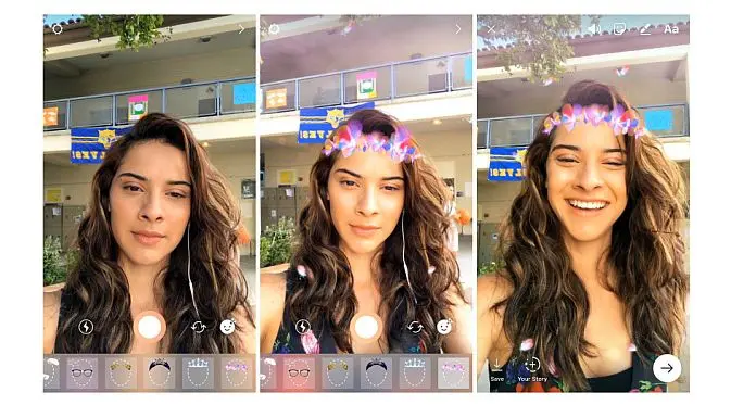 Instagram Stories kini memiliki filter wajah (Foto: Ist)