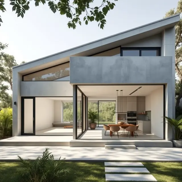 Model Rumah Leter L Pintu Samping