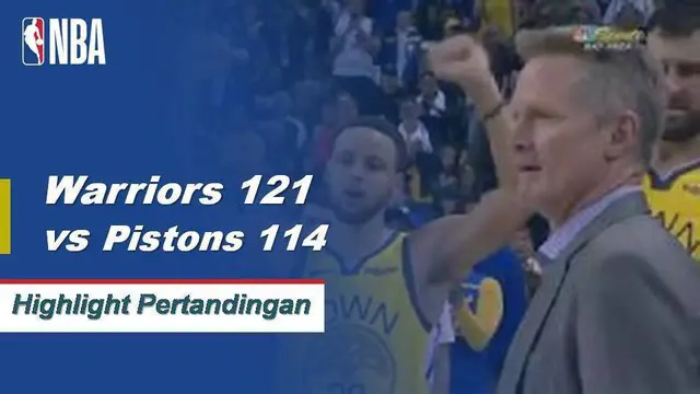 Cuplikan Pertandingan NBA : Warriors 121 vs Pistons 114