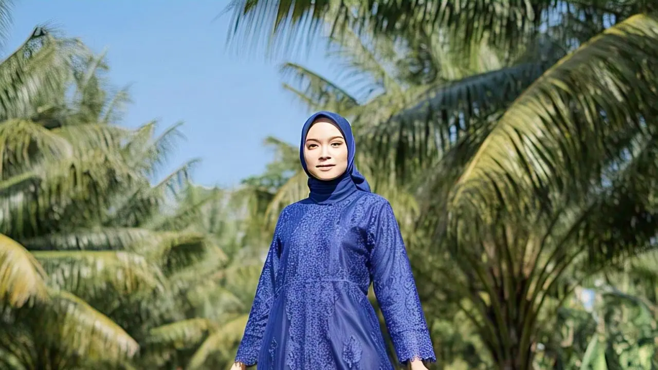 Inspirasi Model Gamis Syari A-Line Kombinasi Brokat/via Meta AI