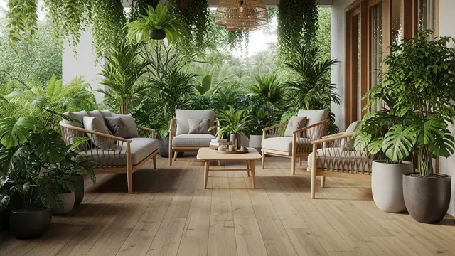 7 Desain Teras Sederhana dengan Lantai Keramik Dingin yang Cocok untuk Iklim Panas, Nyaman dan Tetap Estetis