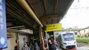 Direktur Pengembangan Usaha dan Kelembagaan PT KAI, Rudi As Aturridha mengatakan bahwa rencana penutupan Stasiun Karet untuk naik turun penumpang guna mempercepat perjalanan KRL. (Liputan6.com/Herman Zakharia)