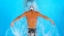 Perenang AS, Michael Phelps, beraksi saat di nomor 200 m gaya kupu-kupu putra kualifikasi tim renang Olimpiade AS, di Omaha, AS, (28/6/2016). (AP Photo/Mark J. Terrill)