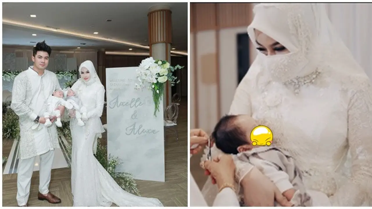 6 Momen Akikah Anak Kembar Guntur Triyoga dan Apris Devita, Dekorasi Serba Putih
