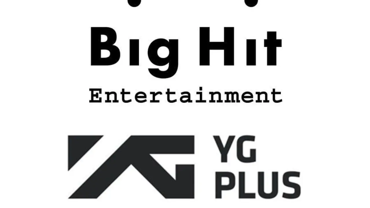 Logo Big Hit Entertainment dan YG Plus. (foto via Soompi)