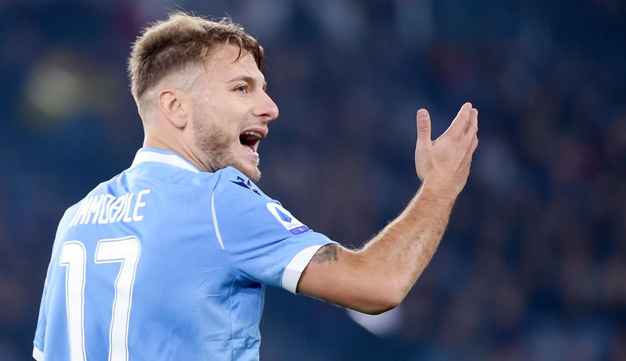 Immobile mengoleksi 36 gol dalam 37 penampilan untuk Lazio di Serie A musim ini.  (AFP/ Filippo Monteforte)