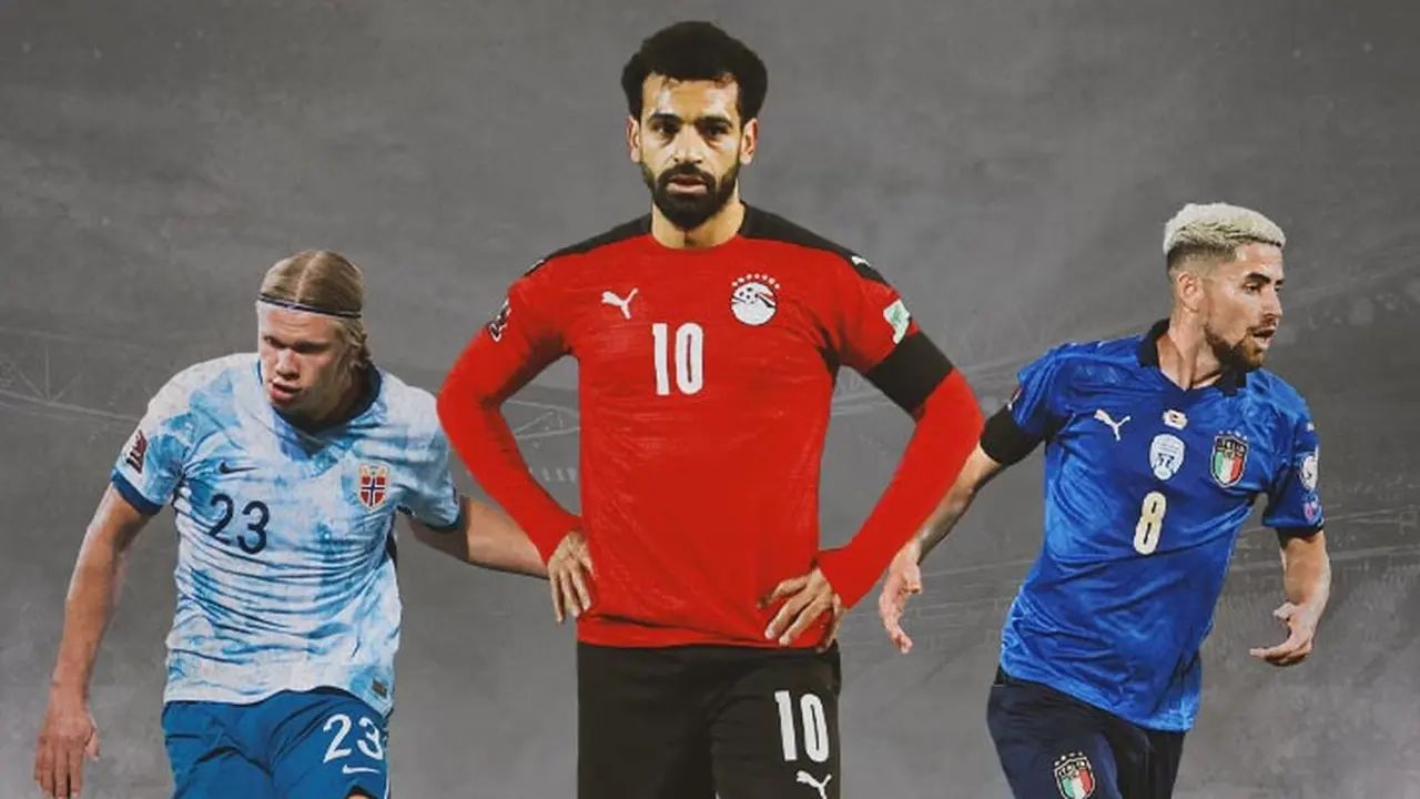Ilustrasi - Erling Haaland, Mohamed Salah, Jorginho