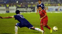 Untuk memantapkan pola permainan jelang berlaga di putaran final Piala AFC U-14 2014, Timnas Indonesia U-19 menggelar serangkaian program ujicoba dengan beberapa tim lokal, salah satunya bertemakan Tur Nusantara. (Liputan6.com/Helmi Fithriansyah)