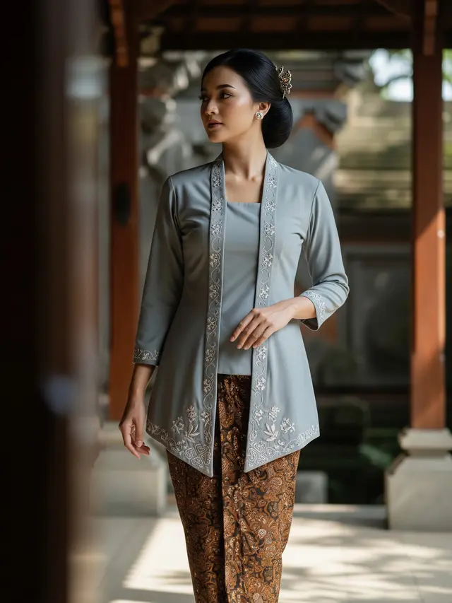 Kebaya Polos Tunik Inspirasi Oriental