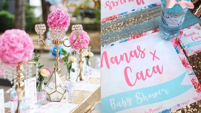 Baby shower adik Raffi Ahmad ini digelar dengan dekorasi bernuansa pink, cute banget.