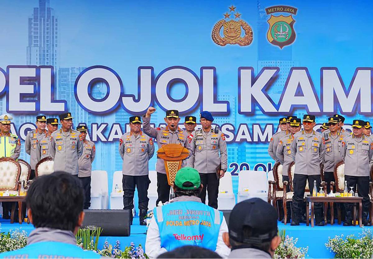 FOTO: Polri Bersinergi dengan Ojol, Apel Kamtibmas Digelar di Monas