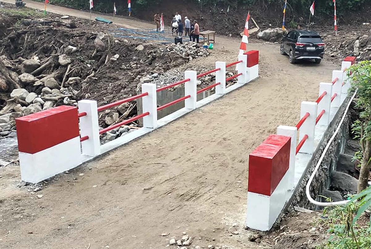 FOTO: Jembatan Aramco Aek Sibontor Kembali Buka Akses Warga Padangsidimpuan