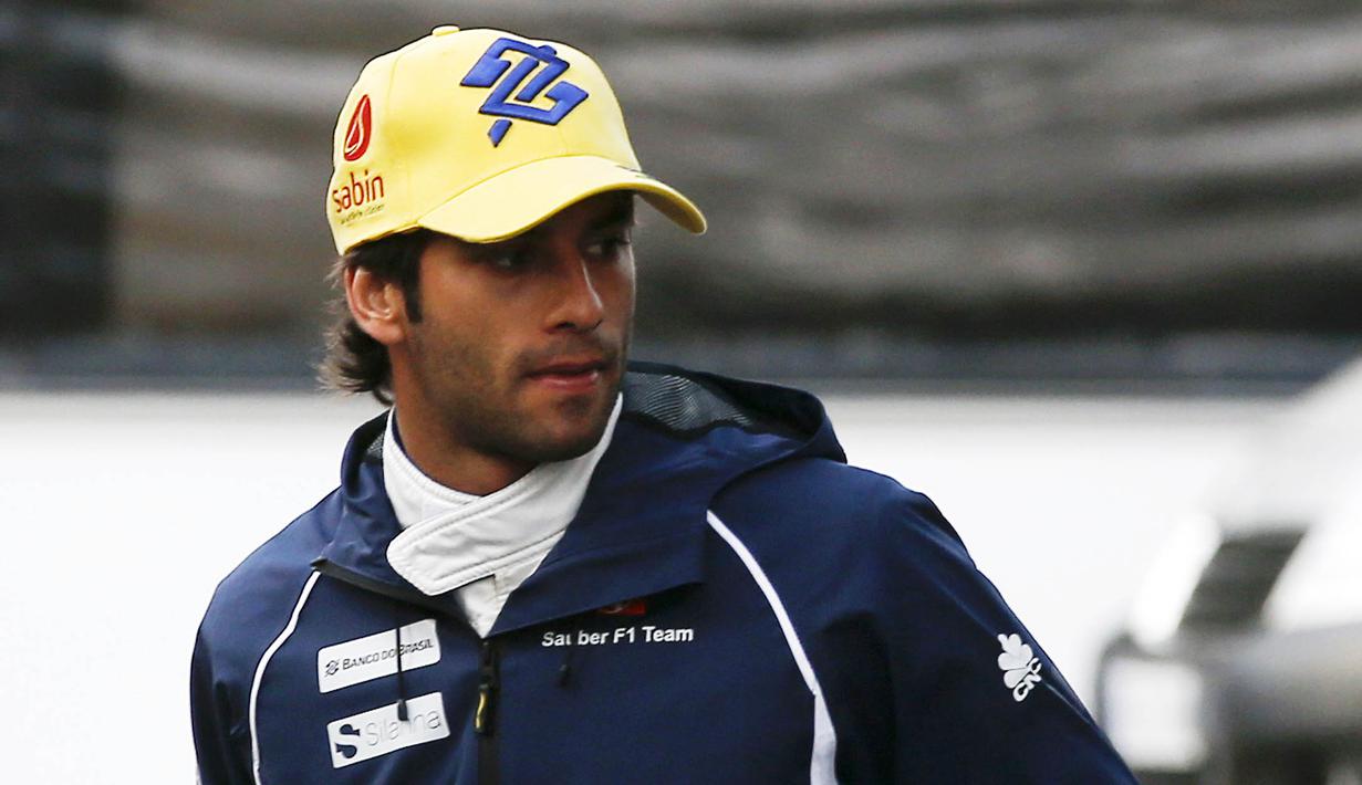 Pebalap Sauber, Felipe Nasr mencatat waktu 1m26,053s pada sesi terakhir hari ke-4 test pramusim di Sirkuit Catalunya, Barcelona, Spanyol, Kamis (25/2/2016).  (REUTERS/Sergio Perez)