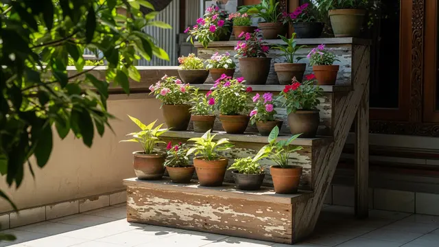 12 Inspirasi Rak Tanam Sederhana dari Kayu Bekas untuk Kebun Rumah yang Estetik