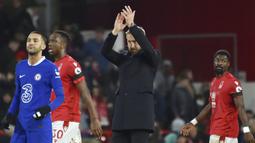 Hasil ini membuat Chelsea tertahan di posisi delapan klasemen sementara Premier League 2022/2023 dengan raihan 25 angka dari 16 laga. Sementara itu Forest masih berada di posisi 18 klasemen dengan raihan 14 angka dari 17 pertandingan. (AP Photo/Rui Vieira)