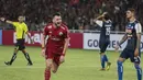 Striker Persija Jakarta, Marko Simic, merayakan gol yang dicetaknya ke gawang Arema FC pada laga Liga 1 di SUGBK, Jakarta, Sabtu (31/3/2018). Persija menang 3-1 atas Arema FC. (Bola.com/Vitalis Yogi Trisna)