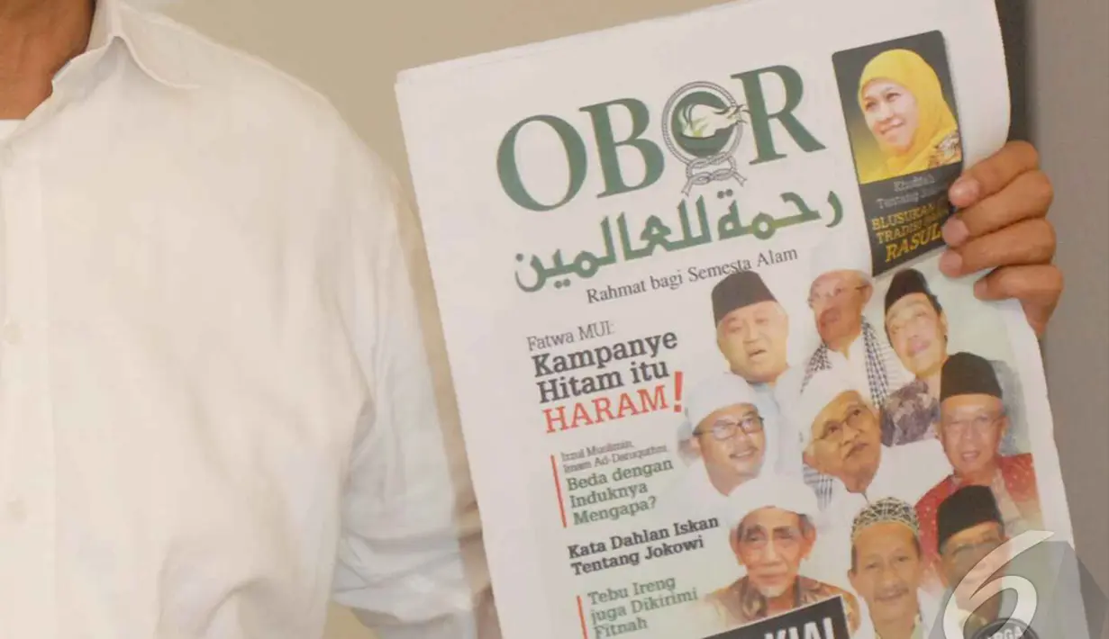 Pemenang Konvensi Partai Demokrat itu turut meluncurkan media massa tandingan bernama Tabloid Obor Rahmatan Lil Alamin, Jakarta Selatan, Jumat (27/6/2014) (Liputan6.com/Johan Tallo)