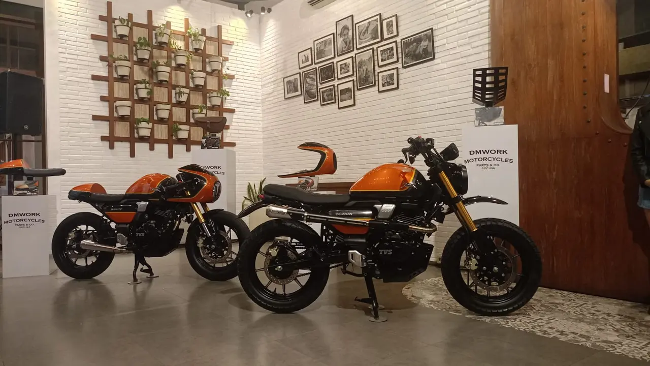 Tampilan Keren Motor Kustrom TVS Ronin Pakai Aksesori DM Work (ist)