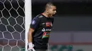 Kiper Persija Jakarta, Andritany Ardhiyasa meneriaki rekannya saat melawan PSIS Semarang dalam laga pekan kedua BRI Liga 1 2021/2022 di Indomilk Arena, Tangerang, Minggu (12/9/2021). Kedua tim bermain imbang 2-2. (Foto: Bola.Com/M. Iqbal Ichsan)