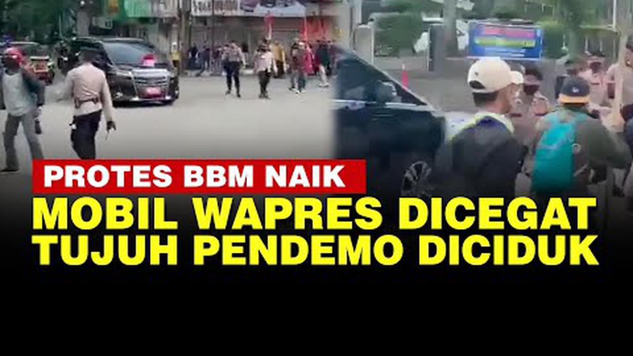 VIDEO: Mobil Wapres Ma'ruf Amin Diadang Pendemo Protes Kenaikan BBM di Palembang