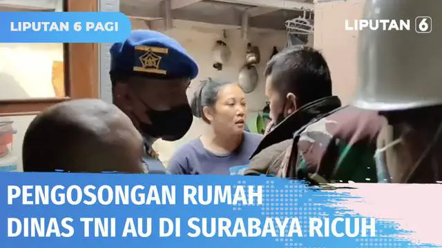 Penertiban penghuni Rumah Dinas TNI AU di Simo Gunung, Surabaya, Jawa Timur diwarnai perlawanan dari penghuni rumah. Penertiban dilakukan setelah batas waktu pengurusan Surat Izin Penghunian berlalu, namun masih ada warga bertahan dan menolak urus SI...