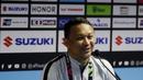 Pelatih Singapura, Fandi Ahmad, memberikan keterangan saat jumpa pers jelang laga Piala AFF 2018 di Stadion Nasional, Singapura, Kamis (8/11). Timnas akan berhadapan dengan Singapura. (Bola.com/M. Iqbal Ichsan)