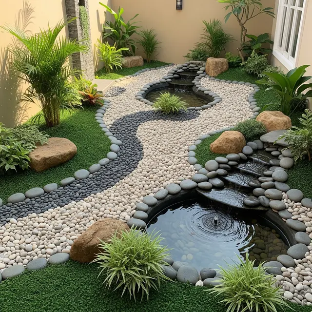 Ide Taman Belakang Rumah dengan Kerikil untuk Lahan Sempit