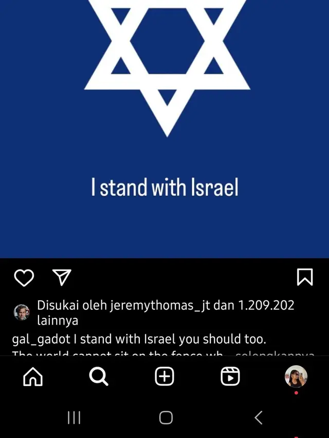 Jeremy Thomas Memberikan Tanggapan Usai Disebut Pro-Israel Karena Like Unggahan Gal Gadot.