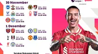 Jadwal pertandingan Premier League 2024/25 pada matchweek ke 13 di VIdio. (sum. doc. vidio.com)